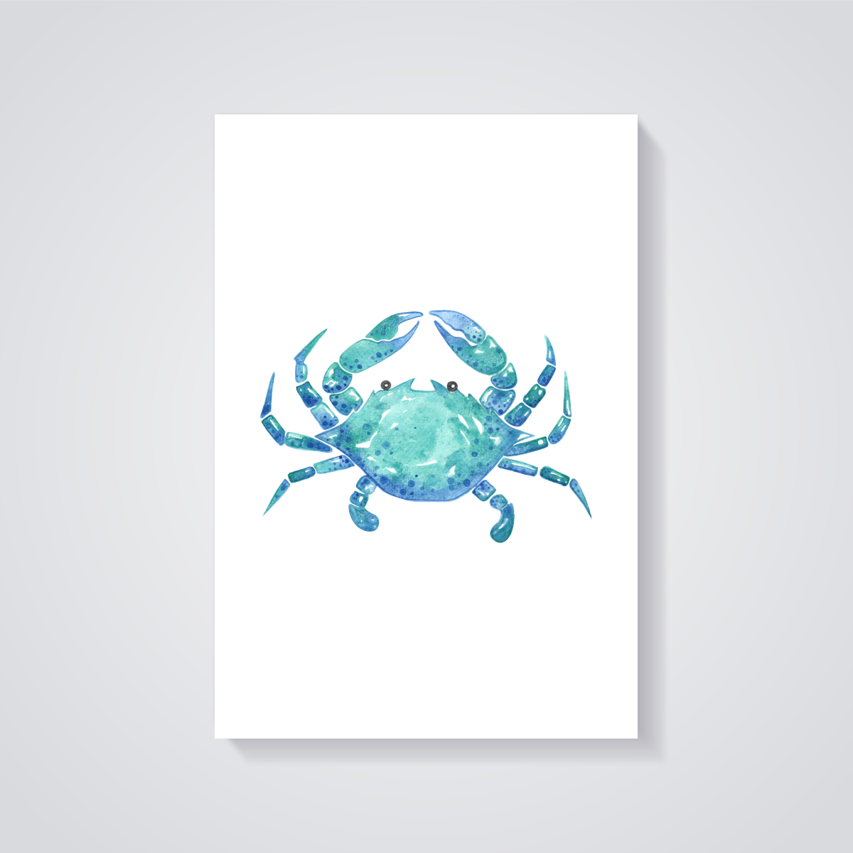 Blue Crab Watercolour Poster — vista posteriore