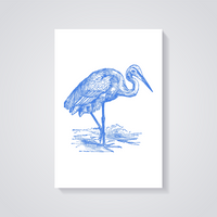 Blue Heron Seaside Poster — vista posteriore