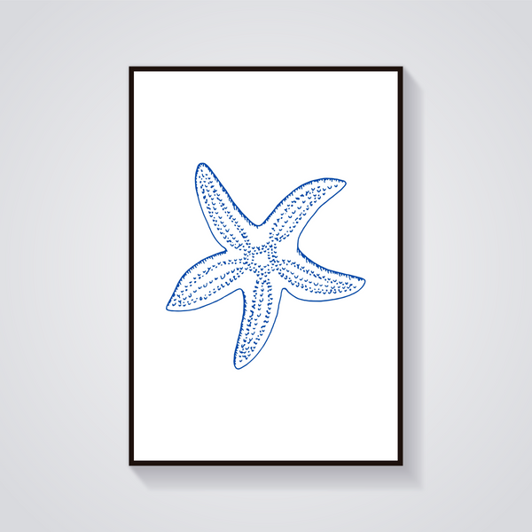 Blue Starfish Poster — vista frontale
