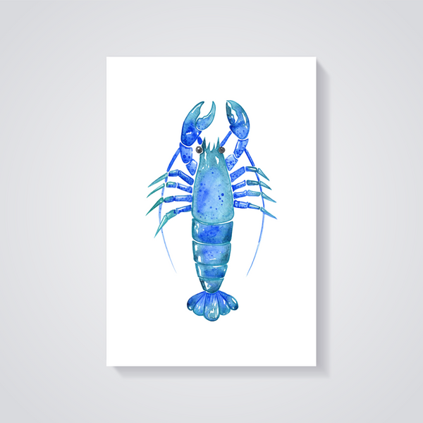 Blue Watercolor Lobster Poster
