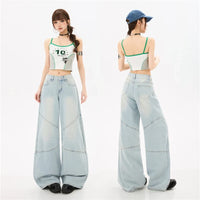 Blue Y2K Wide Leg Baggy High Waist Jeans — dettaglio della stampa