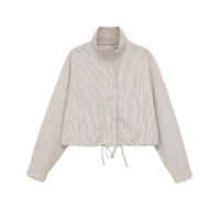 Bow Y2K Plaid Zip Up Windbreaker Jacket — vista frontale