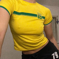 Brazil Y2K Baby Tee — vista frontale