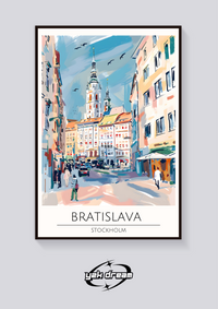 Bratislava Street Scene Poster — vista posteriore