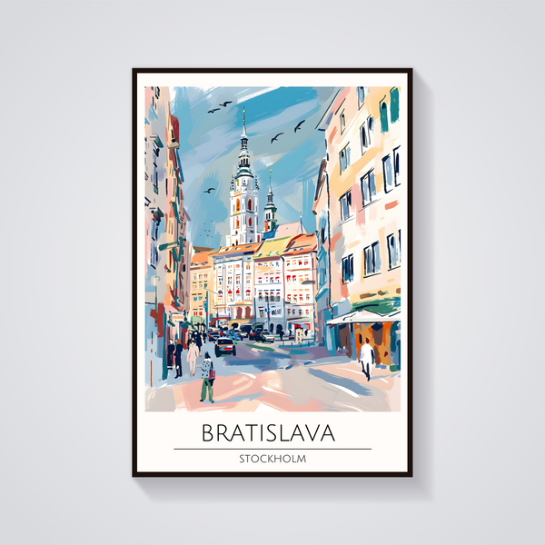 Bratislava Street Scene Poster — vista frontale