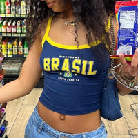Brazil Tank Top Navy — dettaglio