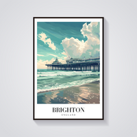 Brighton Pier Vintage Poster — vista frontale