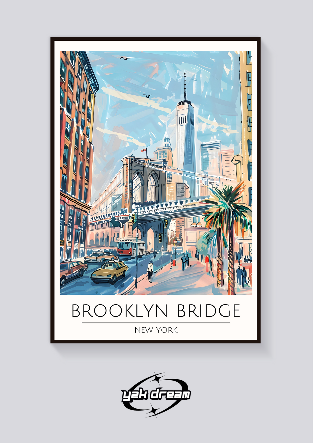 Brooklyn Bridge Art Deco Poster — vista posteriore