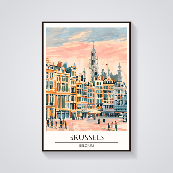 Brussels Grand Place Poster — vista frontale