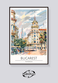 Bucharest Tramway Poster — vista posteriore
