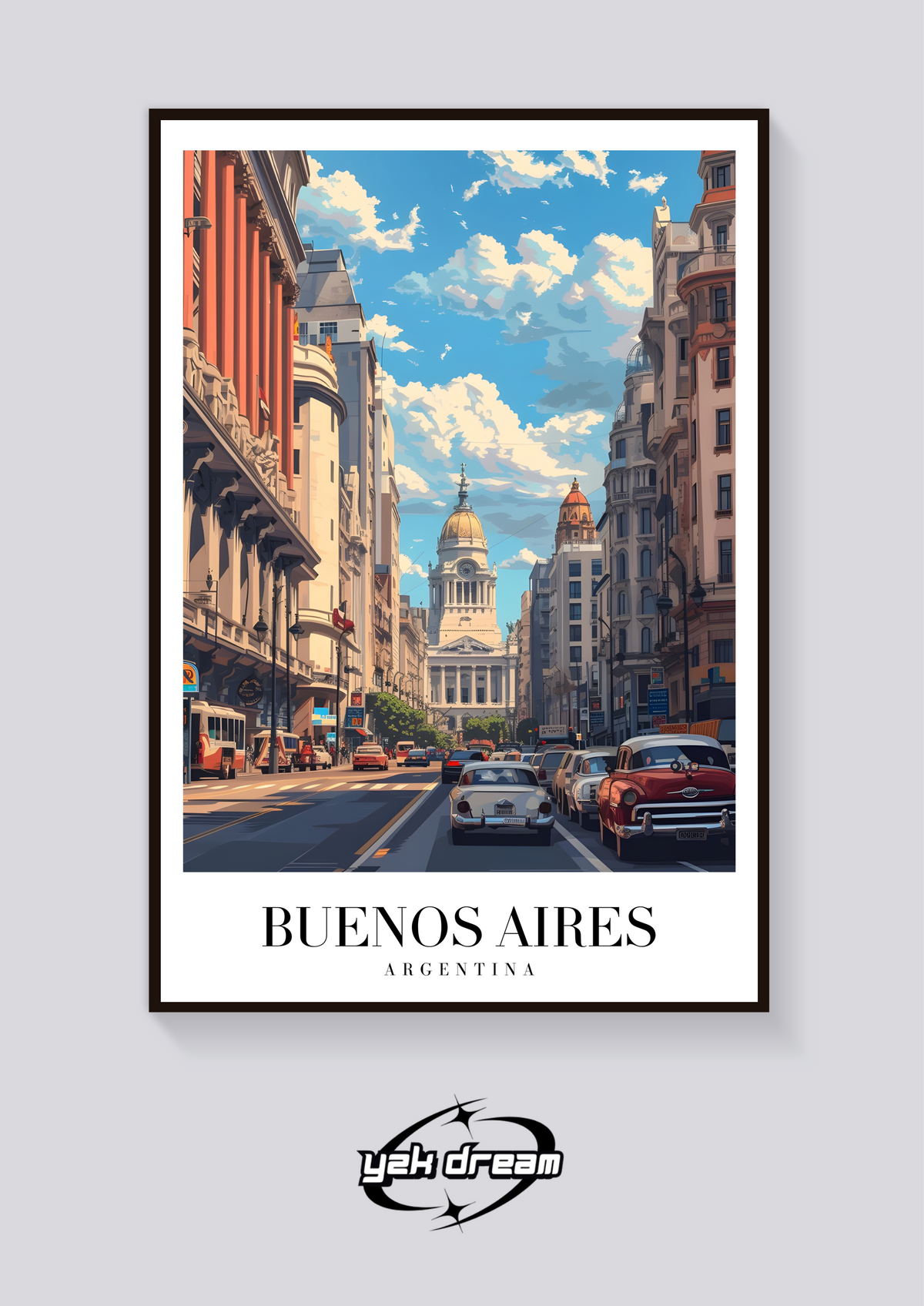 Buenos Aires Vintage Travel Poster — vista posteriore