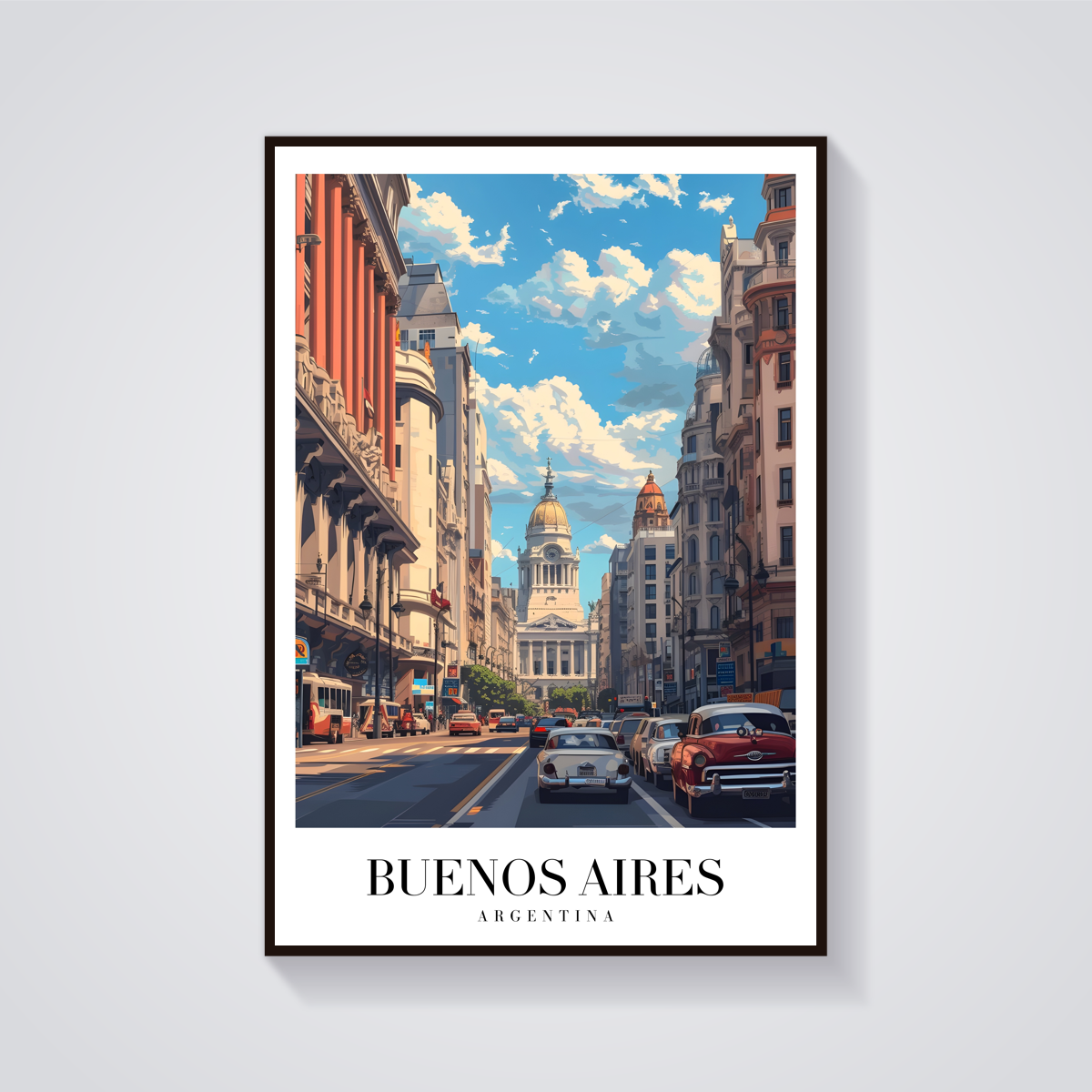 Buenos Aires Vintage Travel Poster — vista frontale