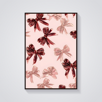 Burgundy Ribbon Bows Poster — vista frontale