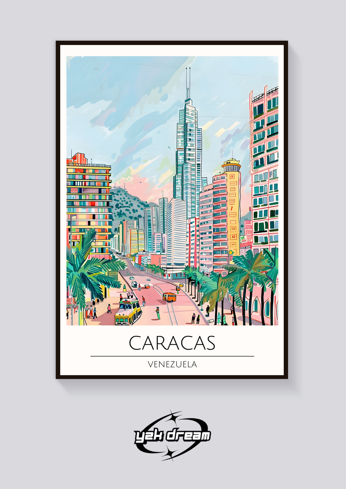 Caracas Cityscape Poster — vista posteriore