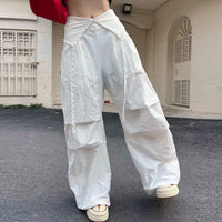 Cargo Wide Leg Y2K Parachute Trousers — vista laterale