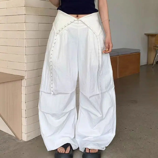 Cargo Wide Leg Y2K Parachute Trousers — vista frontale