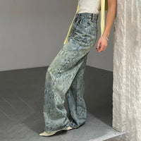 Chic Snake Print Graphic Y2K High Waist Baggy Jeans — in alternativa