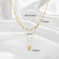 Chic Y2K Love Hearts and Heart Pendant Layered Necklace — vista laterale