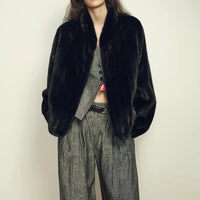 Chic Y2K Soft Faux Fur Coat Jacket — vista posteriore