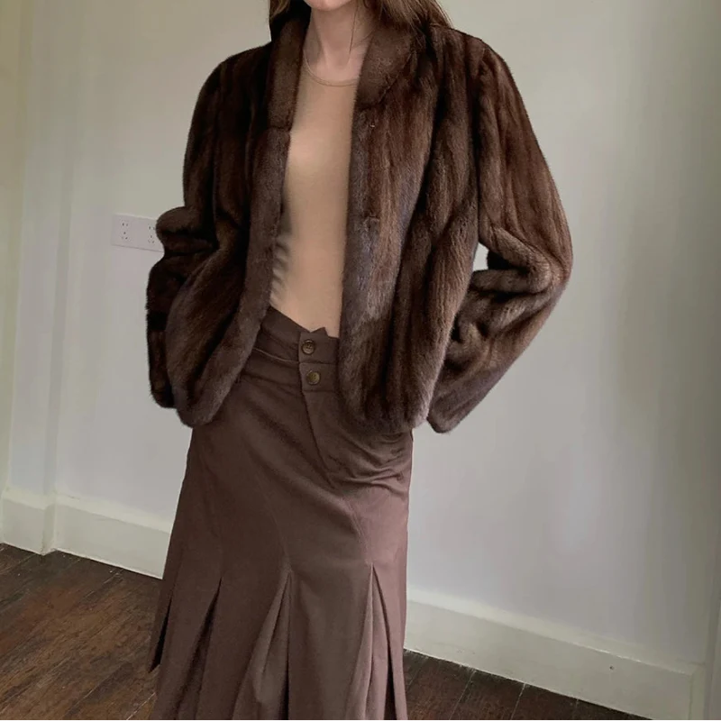 Chic Y2K Soft Faux Fur Coat Jacket — dettaglio