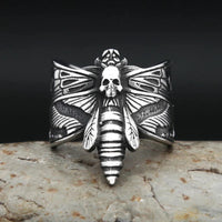 Chunky Y2K Gothic Butterfly Ring — vista posteriore