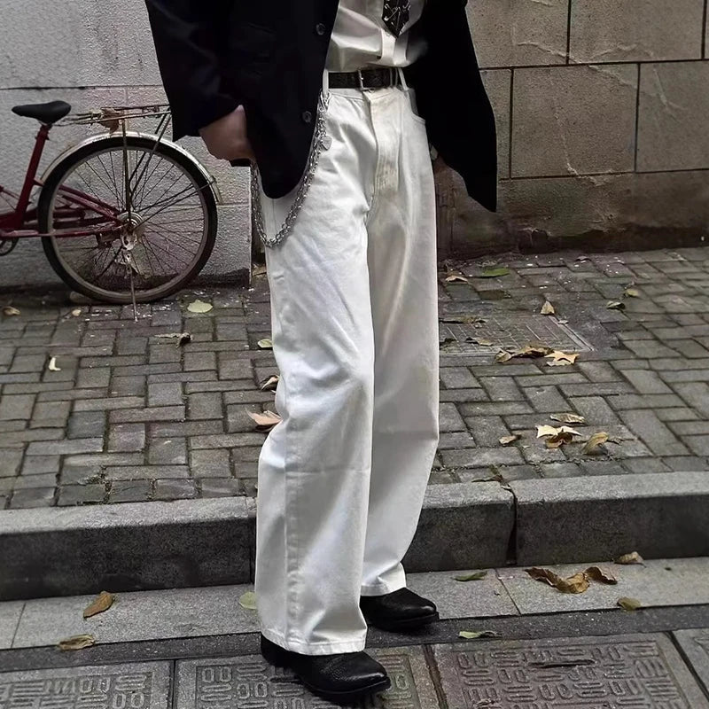 Classic Y2K Essential White Denim Jeans — dettaglio