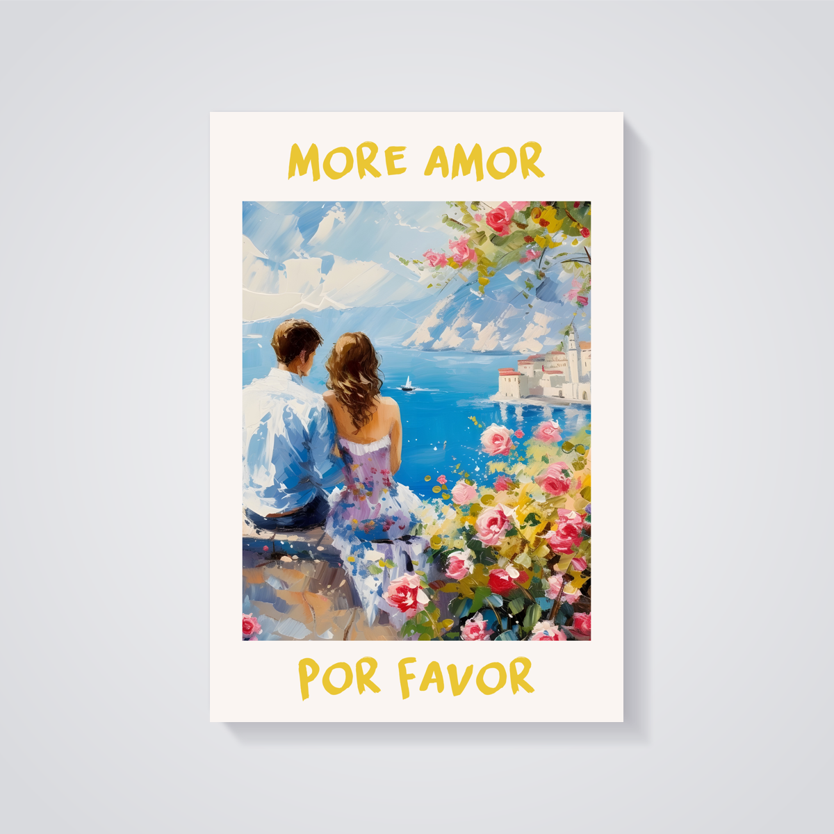 Coastal Couple Amor Poster — vista posteriore