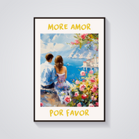 Coastal Couple Amor Poster — vista frontale
