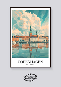 Copenhagen Canals Vintage Poster — vista posteriore