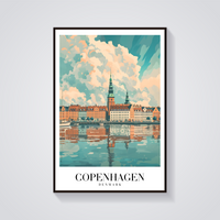 Copenhagen Canals Vintage Poster — vista frontale