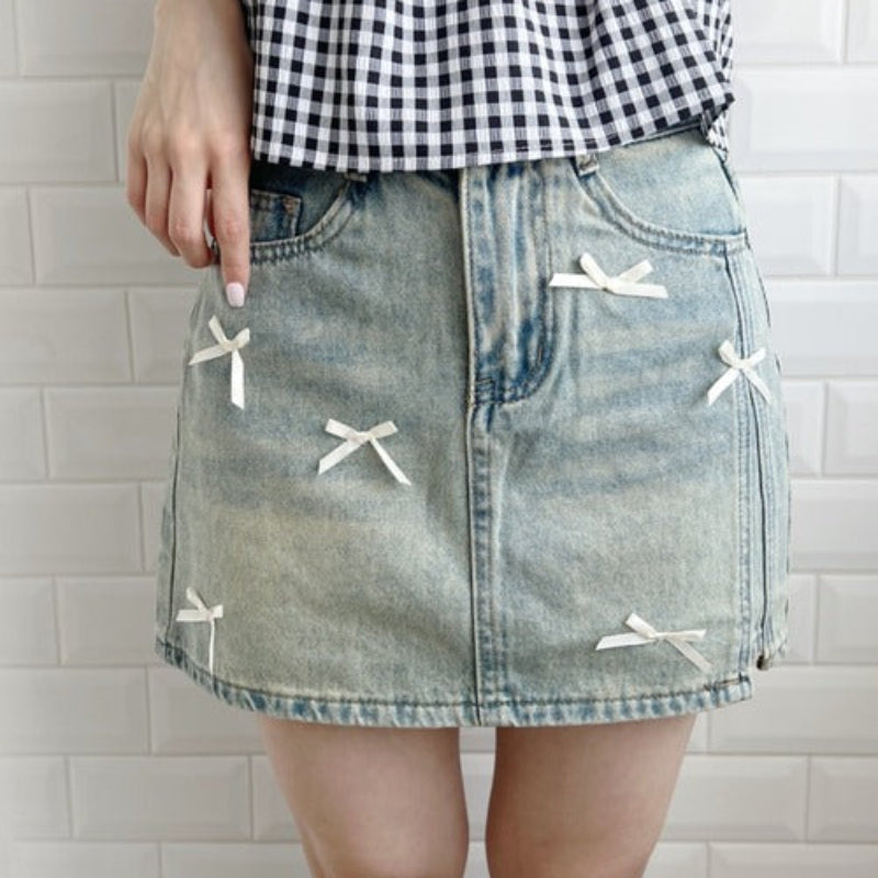 Coquette Y2K Mini Bows Mini Skirt — vista posteriore