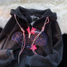 Cosy Y2K Zip Up Embroidered Hoodie
