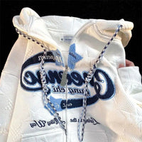 Cosy Y2K Zip Up Embroidered Hoodie — vista posteriore