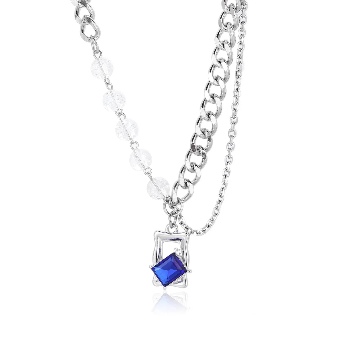 Cracked Imitation Pearl Necklace — vista frontale