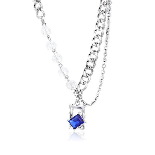 Cracked Imitation Pearl Necklace — vista frontale