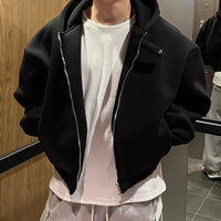 Cropped Baggy Y2K Plain Zip Up Hoodie — dettaglio della stampa
