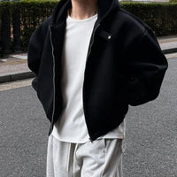 Cropped Baggy Y2K Plain Zip Up Hoodie — in alternativa