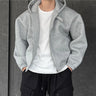 Cropped Baggy Y2K Plain Zip Up Hoodie