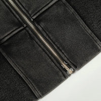 Cropped Y2K Graphic Washed Old Zip Up Hoodie — vista completa