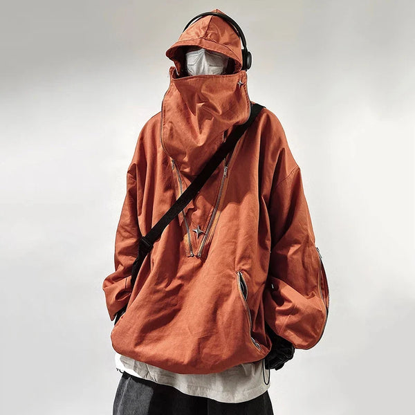 Cyber Y2K Futuristic Coat — vista frontale
