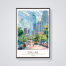 Dallas Cityscape Art Deco Poster