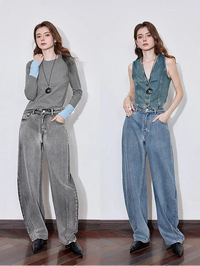 Denim Y2K Mid Waist Boyfriend Fit Jeans — dettaglio della stampa