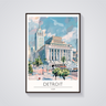 Detroit Architecture Travel Poster