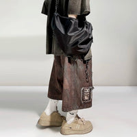 Distressed Wide Leg Y2K Dirty Grunge Baggy Denim Shorts Jorts — in alternativa