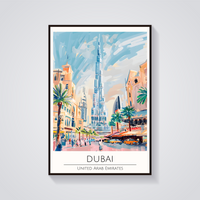 Dubai Burj Khalifa Art Deco Poster — vista frontale