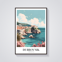 Dubrovnik Coast Vintage Poster — vista frontale