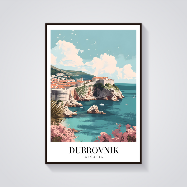 Dubrovnik Coast Vintage Poster — vista frontale