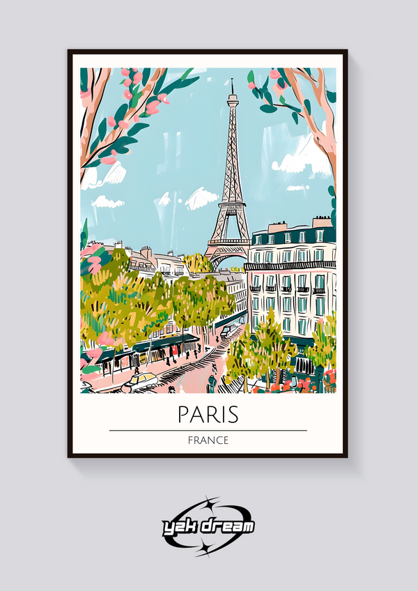 Eiffel Tower Paris Art Deco Poster