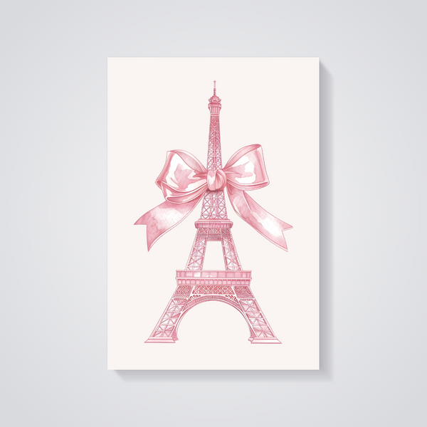 Eiffel Tower Pink Bow Poster