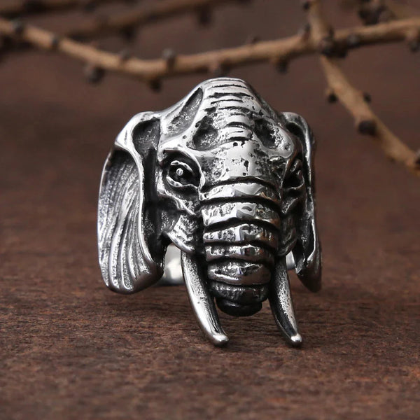 Elephant Head Ring — vista frontale